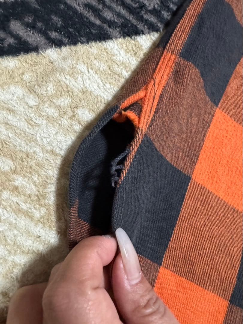 HUMAN MADE チェックシャツ オレンジ黒