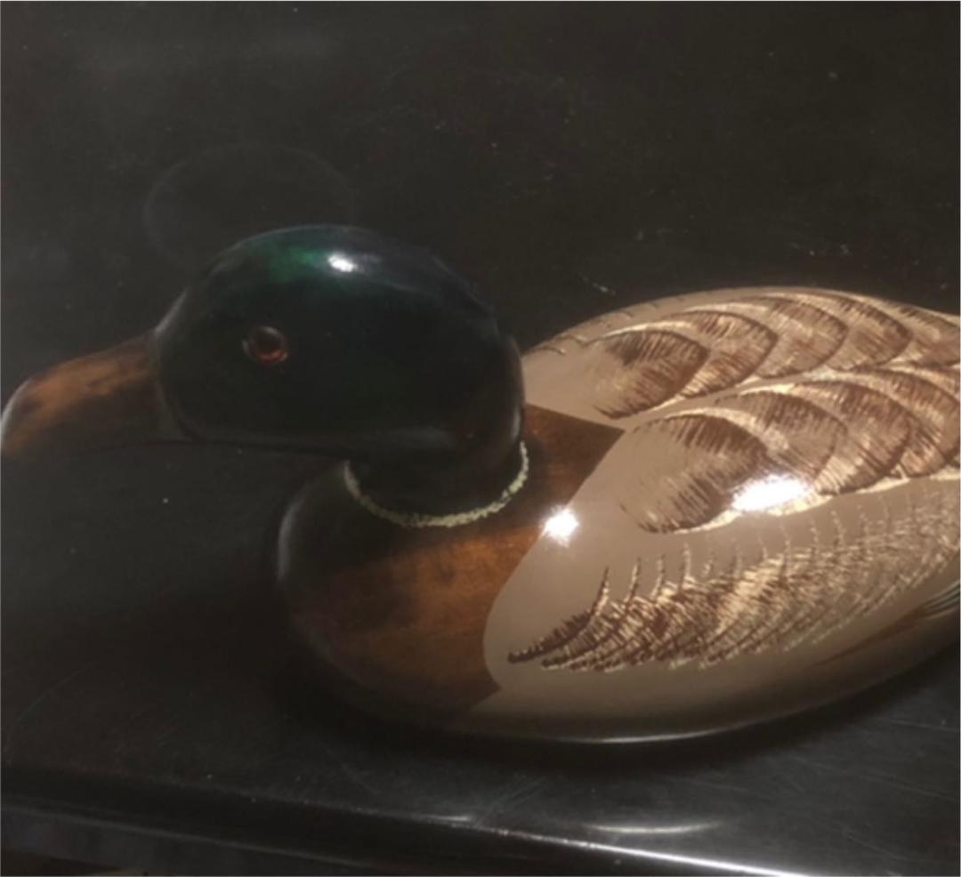 木製品マガモ置物 マガモ カモ デコイ 彫刻 オブジェ 飾り物 置物 木彫り - メルカリ