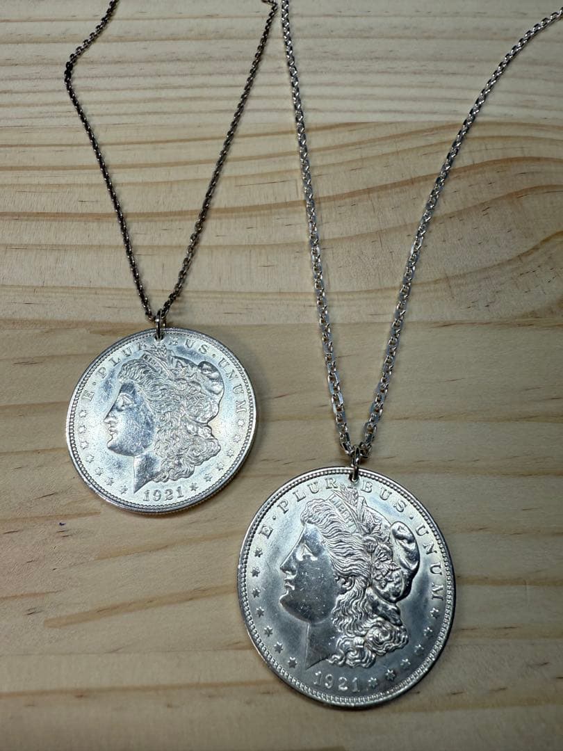 本物アメリカ銀貨 モルガン 1ドル ペンダント ネックレス ヘッド