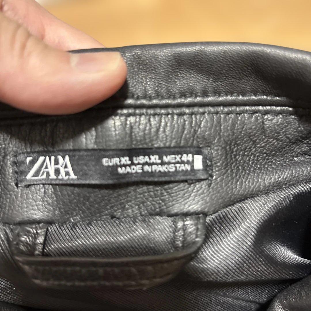 ZARA 本革 レザージャケット ラムレザー XL ブラック 革ジャン