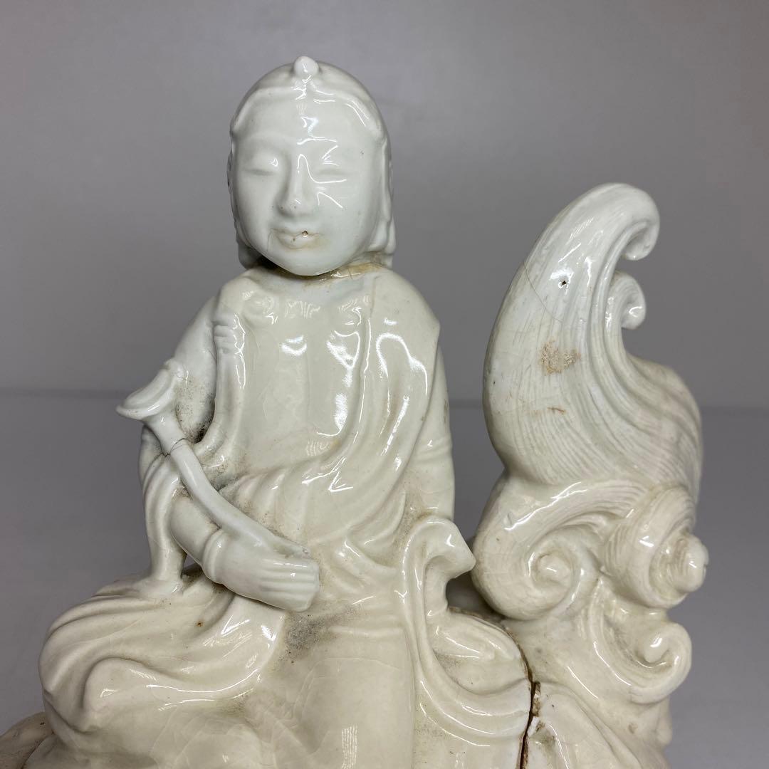 専用 江戸時代 平戸白磁獅子のっ高さ20.6cm 東H5-1016 トコサ