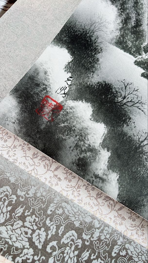 水墨山水 元勝 掛け軸 L1081018006 - 絵画/タペストリ通販