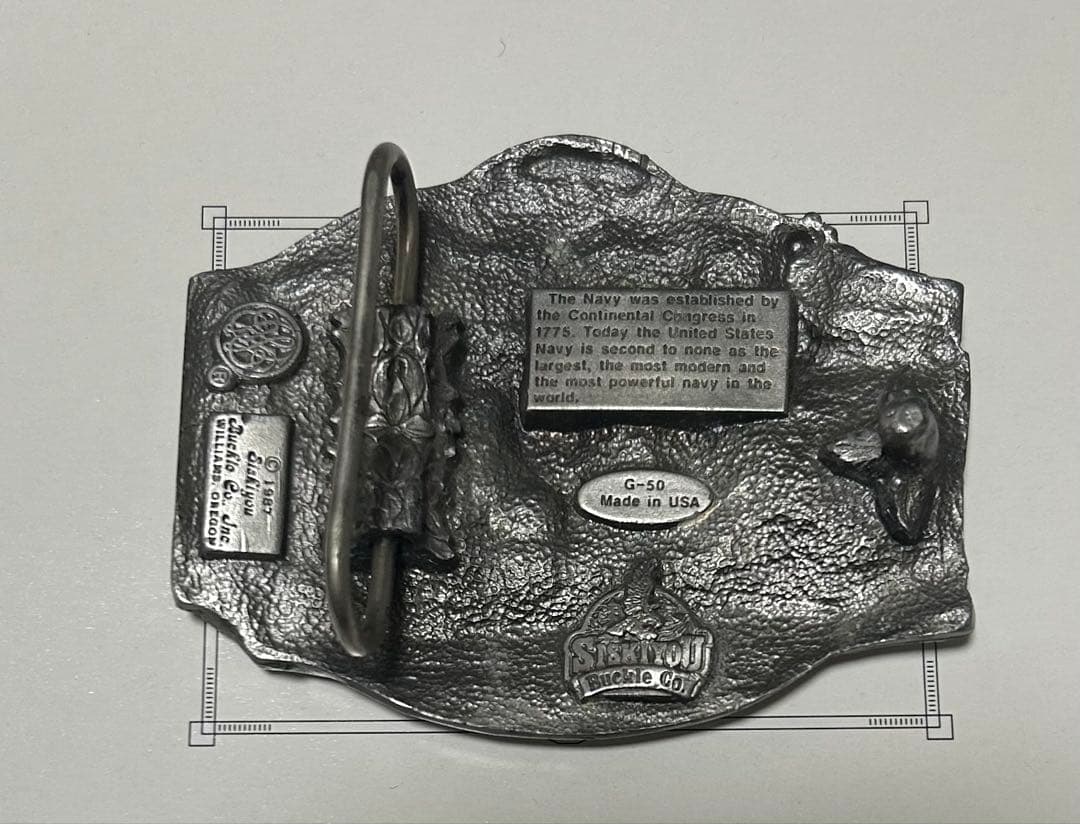 ヴィンテージSiskiyou製米海軍US NAVYベルトバックル