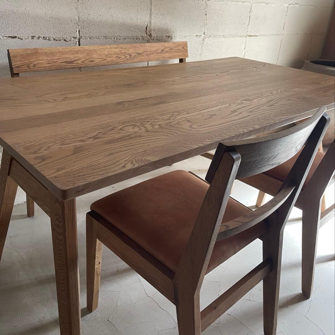 美品　unico ADDAYウニコ アディ　ダイニングテーブル　4点セット　本革