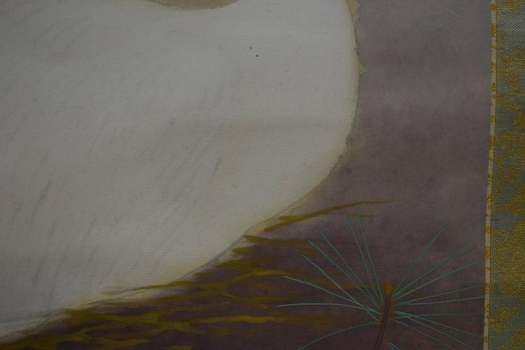 真作/島津華山/鶴巣籠図/桐共箱二重箱付/布袋屋掛軸HG-40