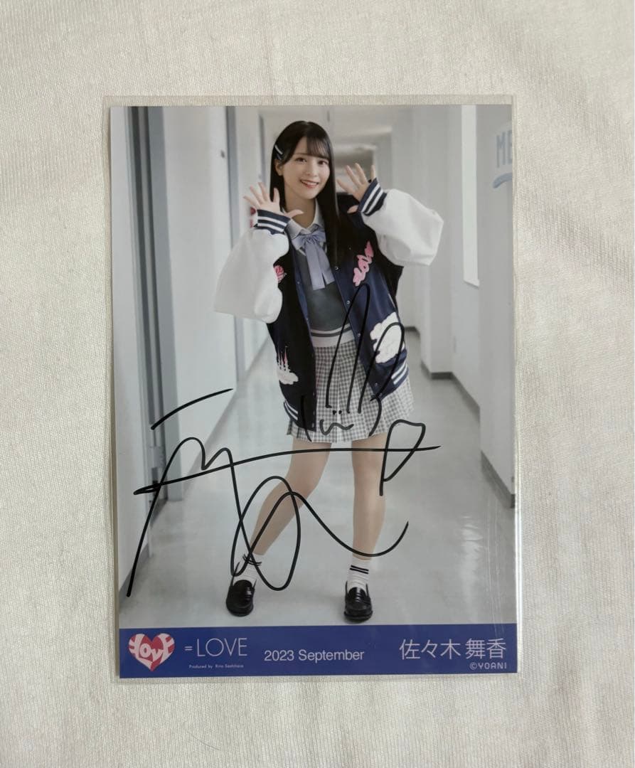 イコラブ 佐々木舞香 ヒロインズ 生写真 直筆 ヒキ
