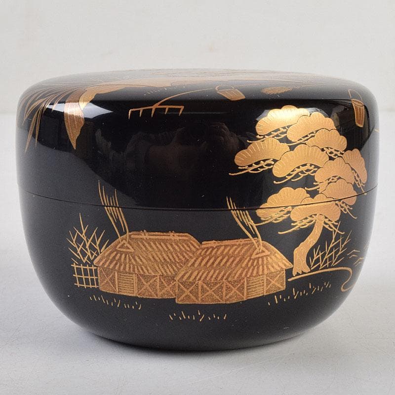 sai316 様専用 柿本章作 塩釜蒔絵 内金溜 平棗 共布共箱 M R9244