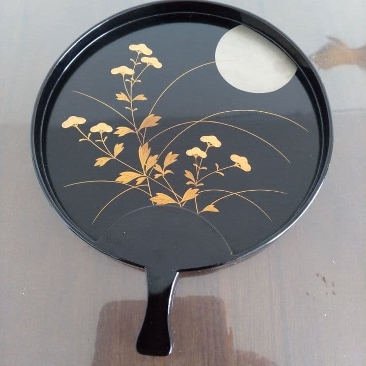 山中塗 漆器 小会席膳 懐石膳 折敷 おしき 黒に朱 松葉 2客組 新品 未