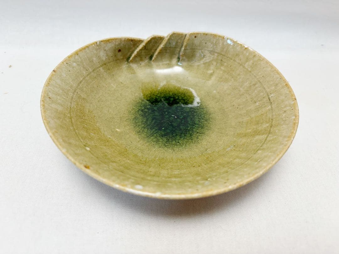 未使用 茶道具 高橋介炎造 信楽焼 蛤 向付 5客揃 足付