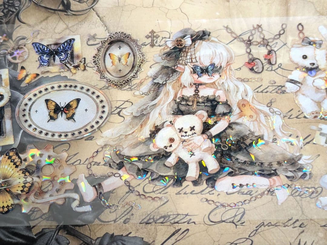 J1745▷鎏金机械城-黑百合(贝壳光)studiovi切売海外人物マステ女の子