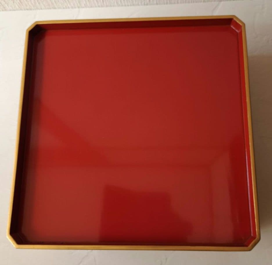 明治40年 輪島塗 大極上本堅地 足付き膳 供養膳 +丸盆2枚