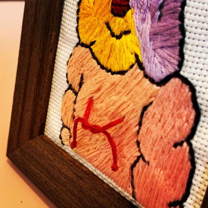 黄と紫のマリアージュ（刺繍ver）