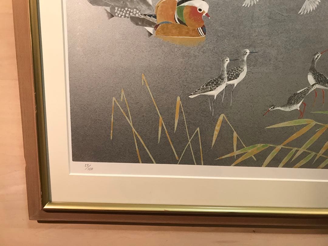 上村淳之「白孔雀」シルクスクリーン 直筆サイン・落款・エディション