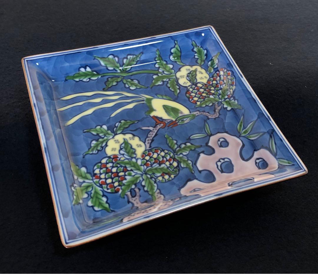 《レ》有田焼 染錦古代花鳥 銘々皿5客 源右衛門作 共箱 251127お1