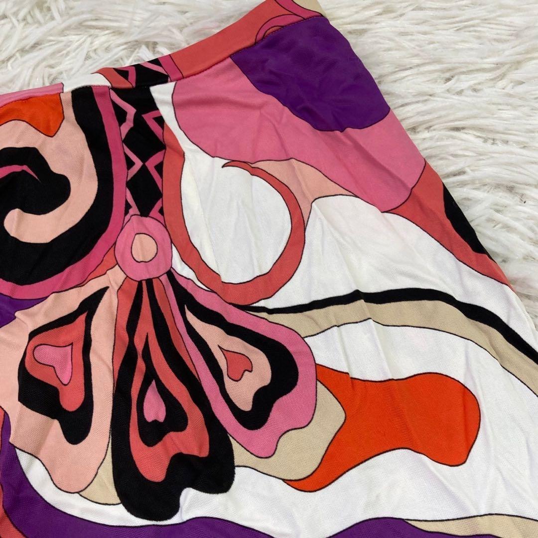 EMILIO PUCCI 総柄タイトスカート ピンク 42 エレガント オシャレ
