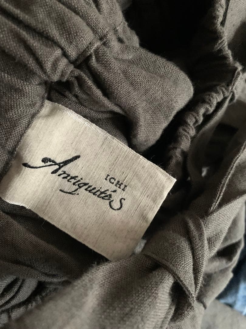 ⑦ イチ アンティークス 琴平炊きリネン サルエルパンツ チャコールグレー