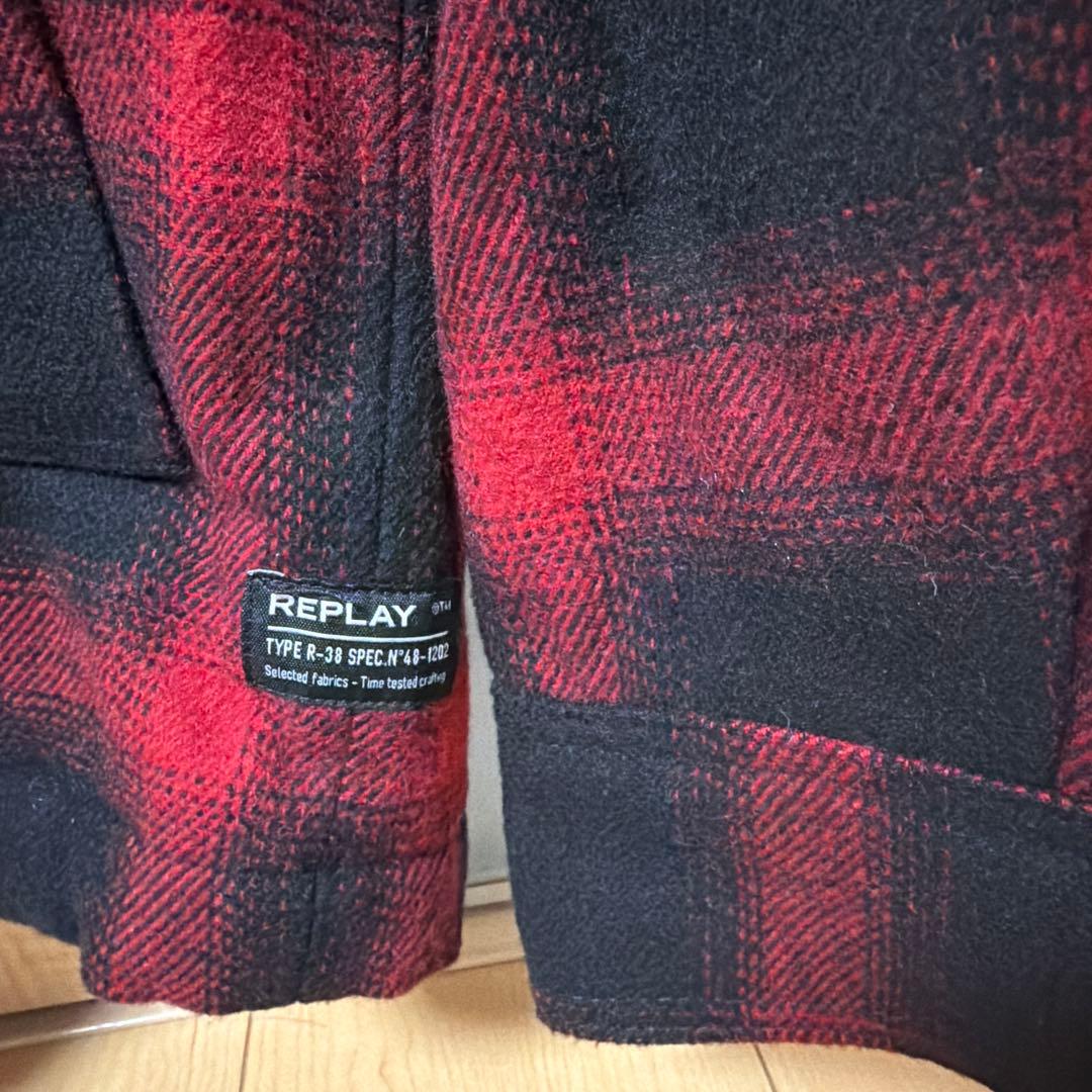 【新品未使用】REPLAY リプレイ　チェック柄ジャケット XL