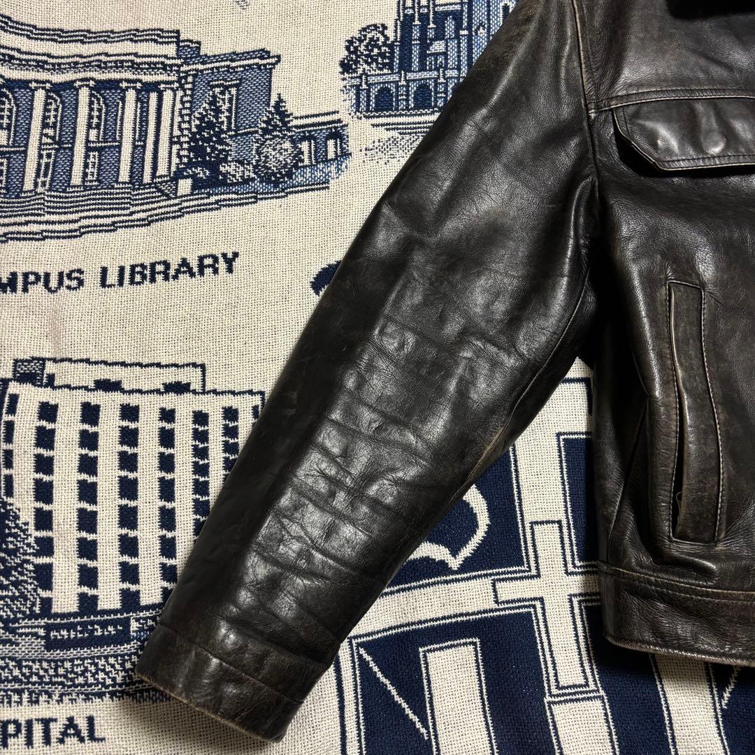 OLD GAP 牛革 レザージャケット ボア襟 ブラック 短丈 アメカジ - メルカリ