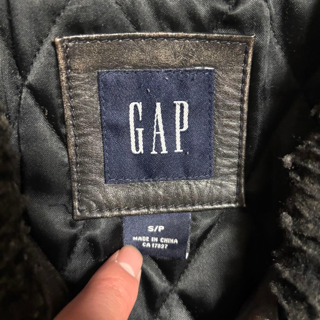 OLD GAP 牛革 レザージャケット ボア襟 ブラック 短丈 アメカジ - メルカリ
