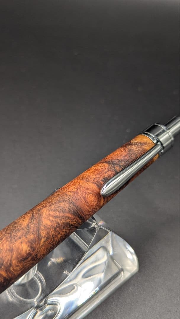 262ペン工房翌檜 花梨 紅白 源平 瘤杢 木軸シャーペン 木軸ボールペン