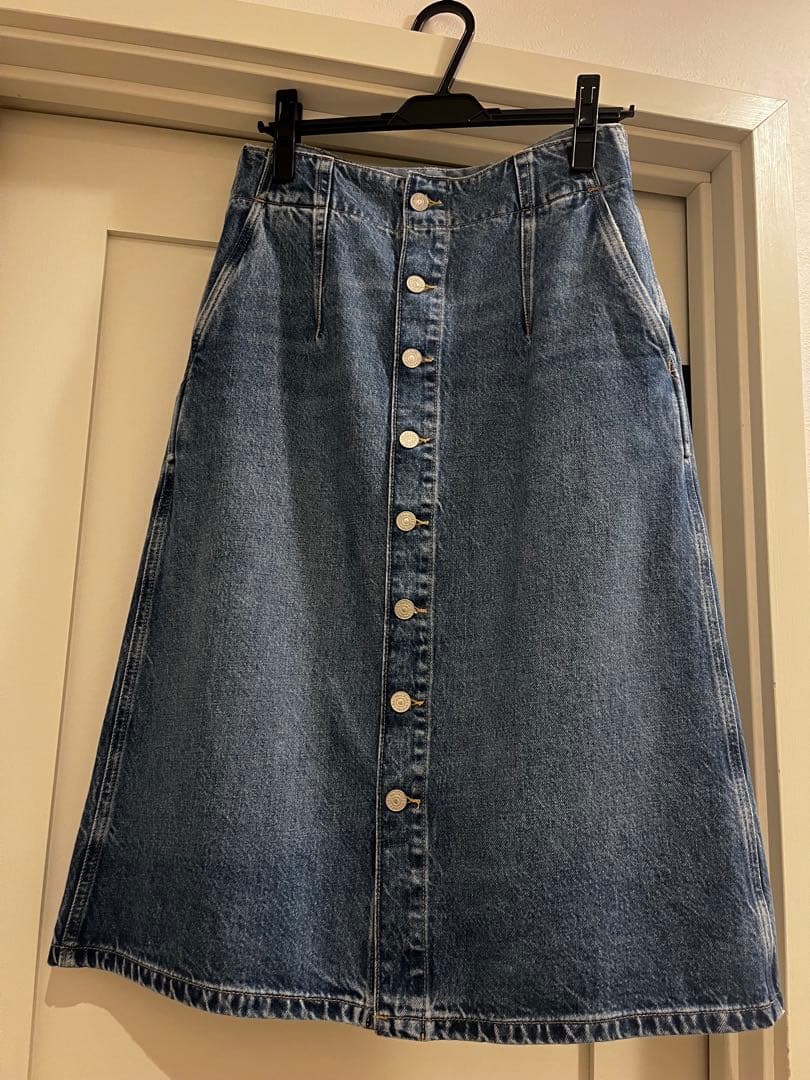 RALPH LAURENラルフローレン　Aライン　デニム　スカート　ボタン
