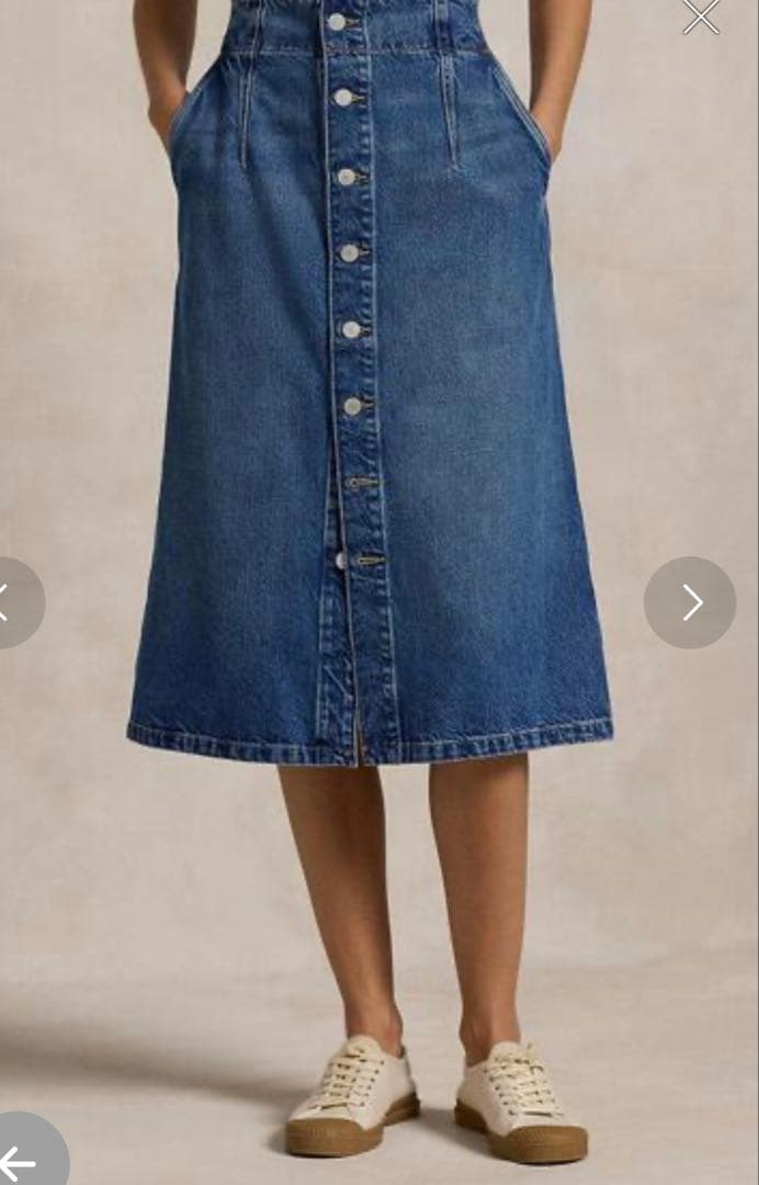 RALPH LAURENラルフローレン　Aライン　デニム　スカート　ボタン