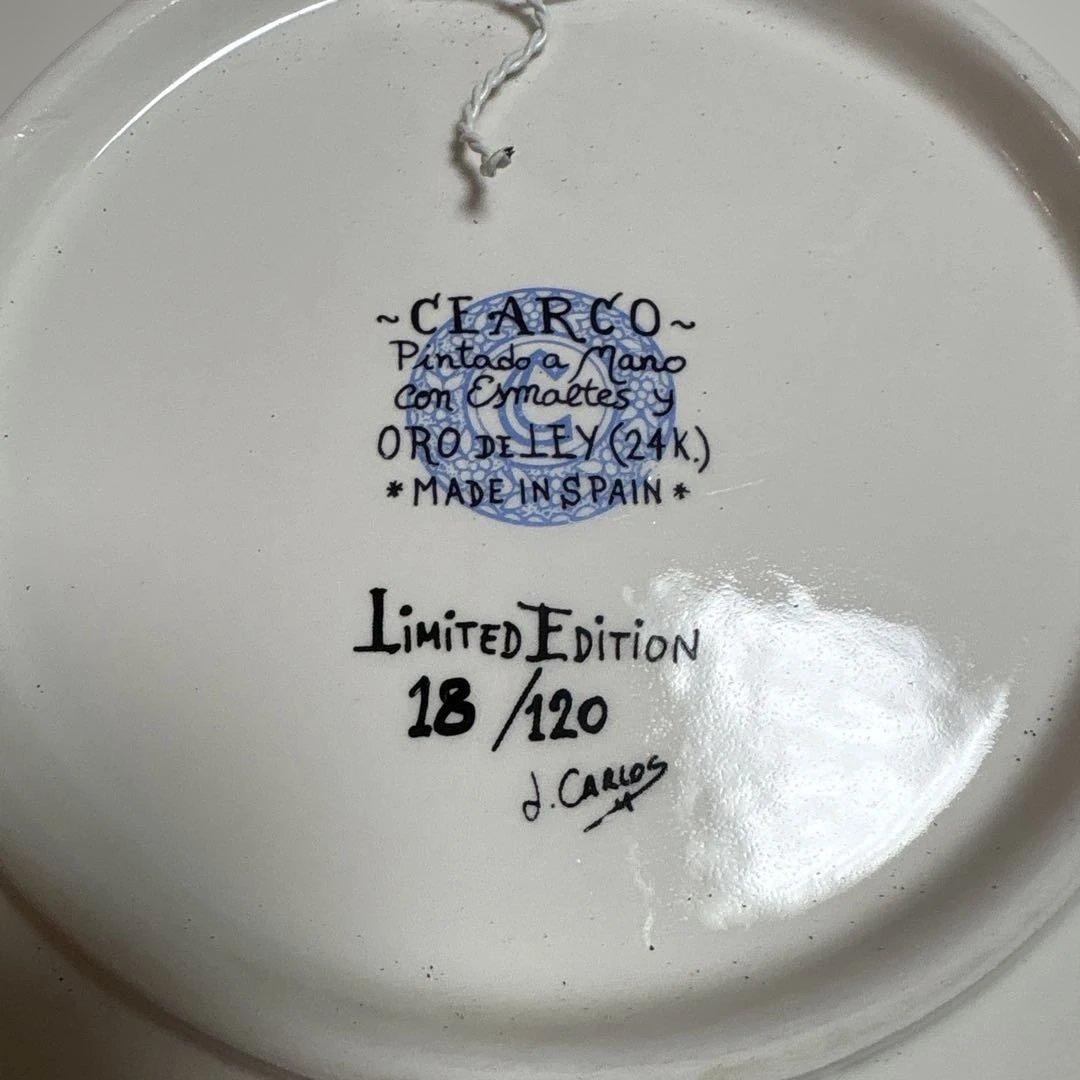 鳥と花のデザイン陶器プレート