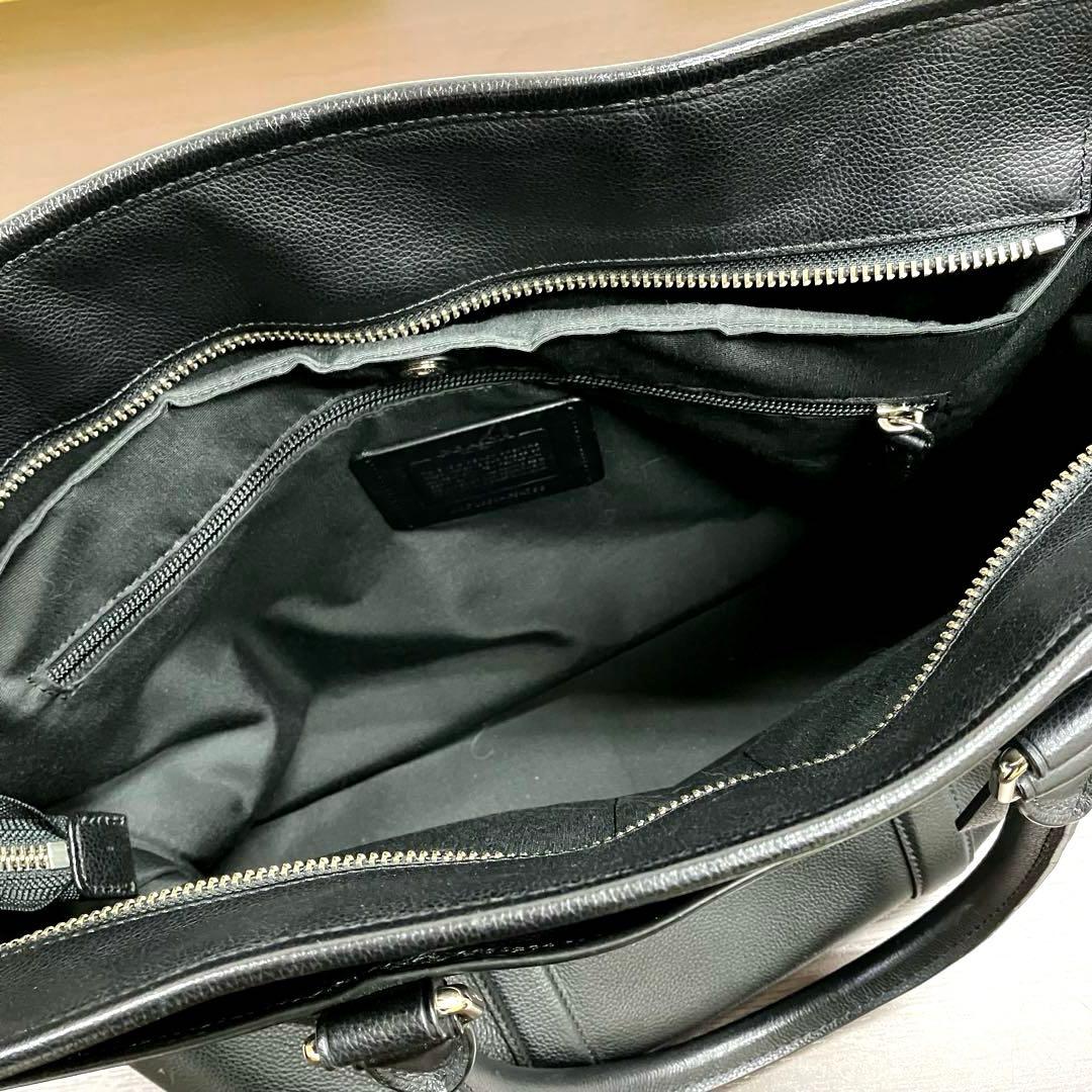 COACH ブラック レザー トートバッグ