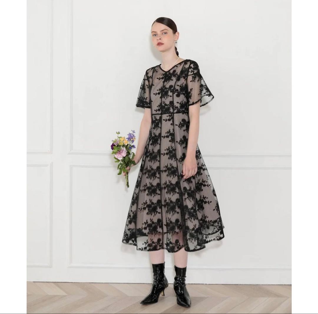 Leja 花柄後ろリボン半袖キャミワンピースセットアップドレス