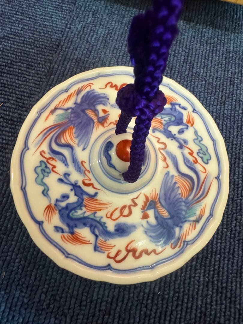 1879 十四代 辻常陸製 染錦龍鳳凰文 文鎮 未使用 - メルカリ