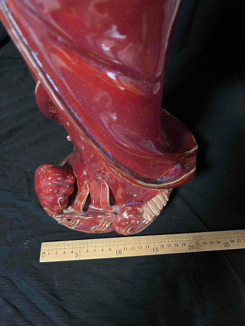 清时代 鈞窯 紫紅釉鈞窯達摩 窯変釉 辰砂 唐物 古