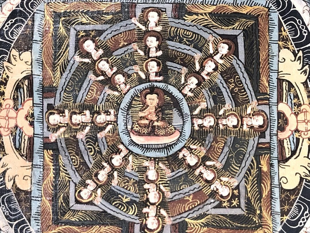 【 肉筆曼荼羅 】 骨董　軸装118×55ｃｍ