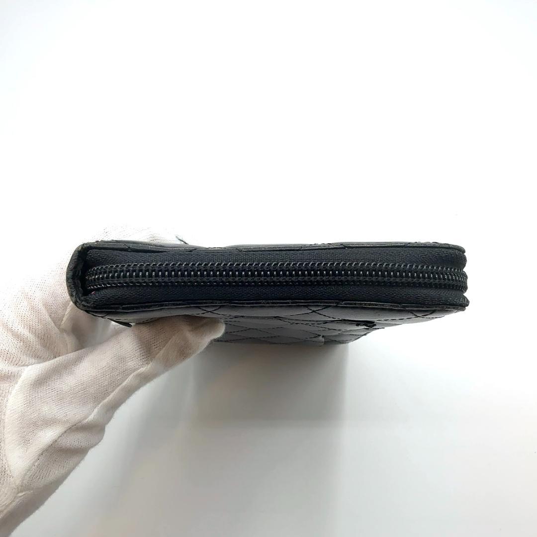 ◇シャネル◇カンボンライン/ラウンドファスナー/長財布/ブラック/ピンク