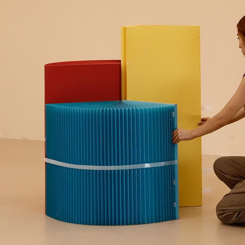 三色組み合わせ階段円柱型ディスプレイ台 直径40cm高さ98㎝ 陳列台