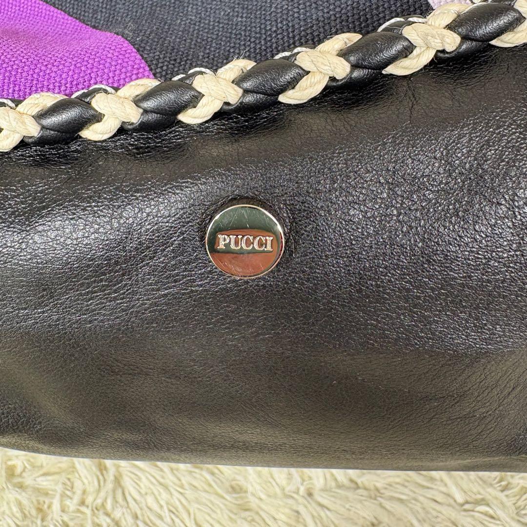 エミリオプッチ ショルダーバッグ　2005年　ラクロワ期　レザー　キャンバス