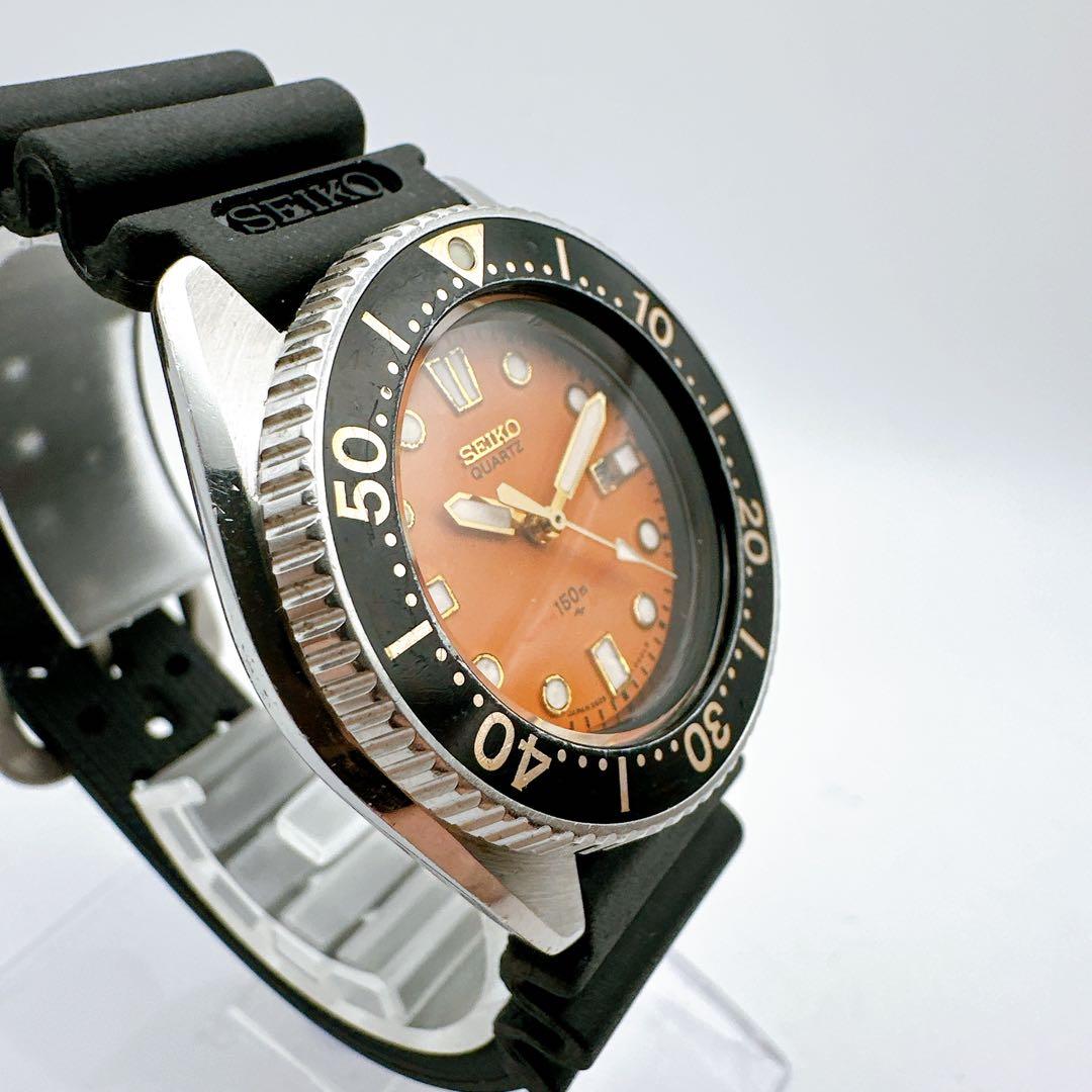 美品 稼動品 ビンテージ セイコー ダイバー メンズ腕時計 オレンジ 2625