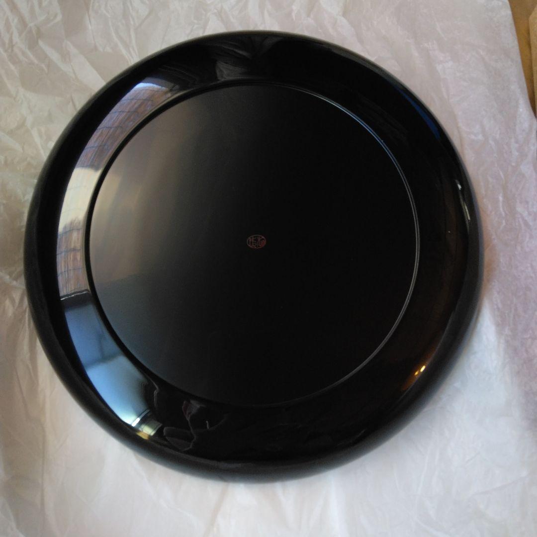 山中塗　要明研二　80 丸会席　サフラン　盆