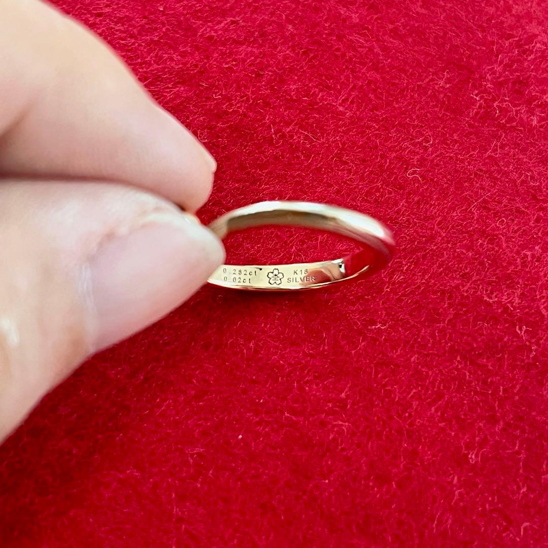 ネ*コ様 杢目金屋リング　指輪　ダイヤモンド　一粒　ブランド　婚約指輪　K18