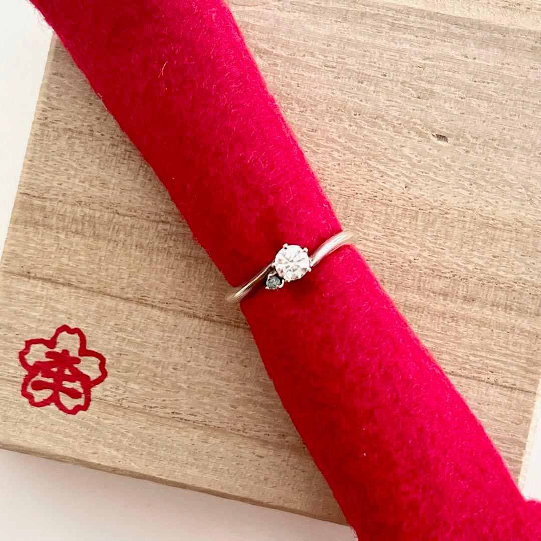 ネ*コ様 杢目金屋リング　指輪　ダイヤモンド　一粒　ブランド　婚約指輪　K18