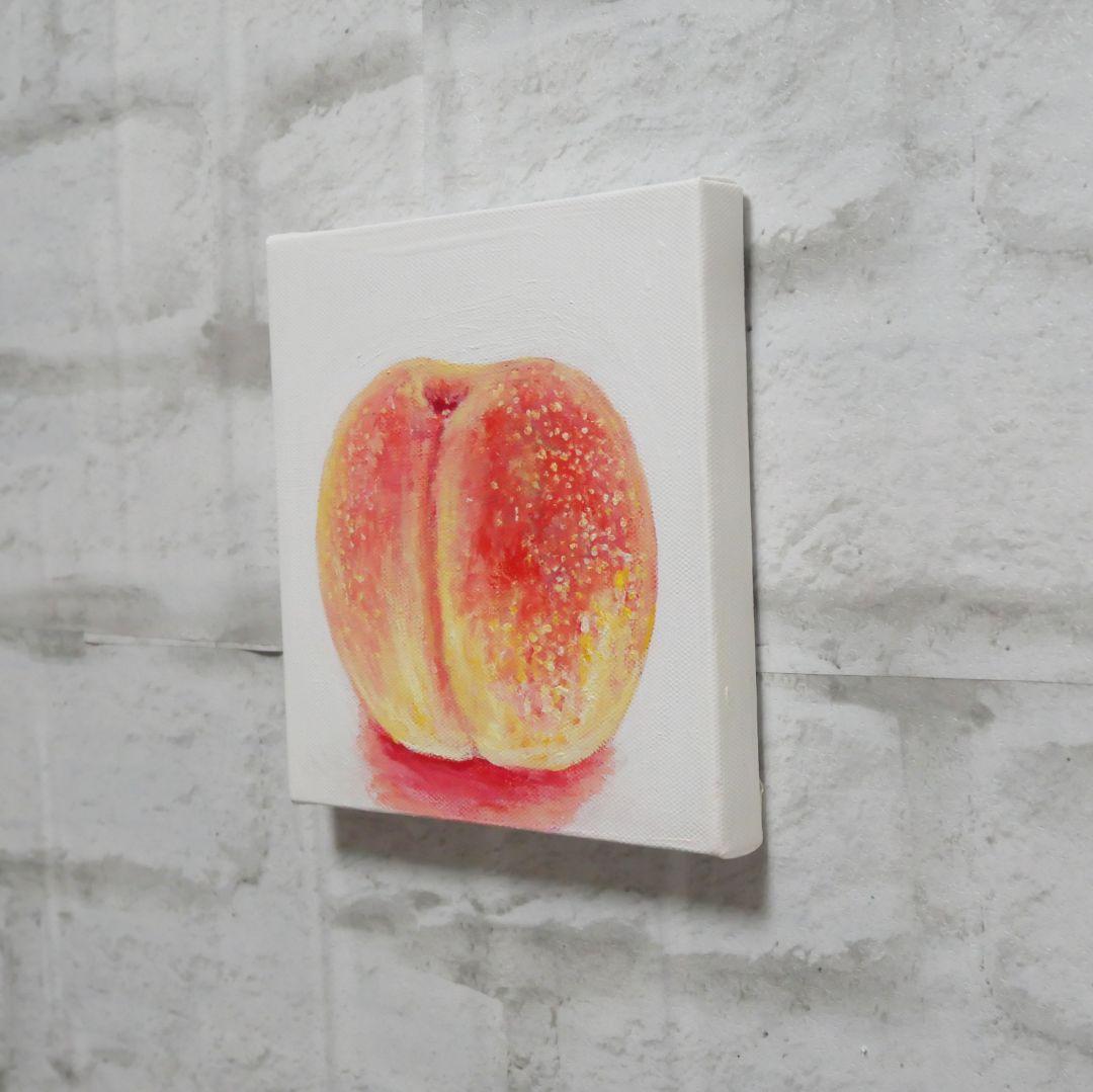 油絵 絵画 アートパネル【桃】