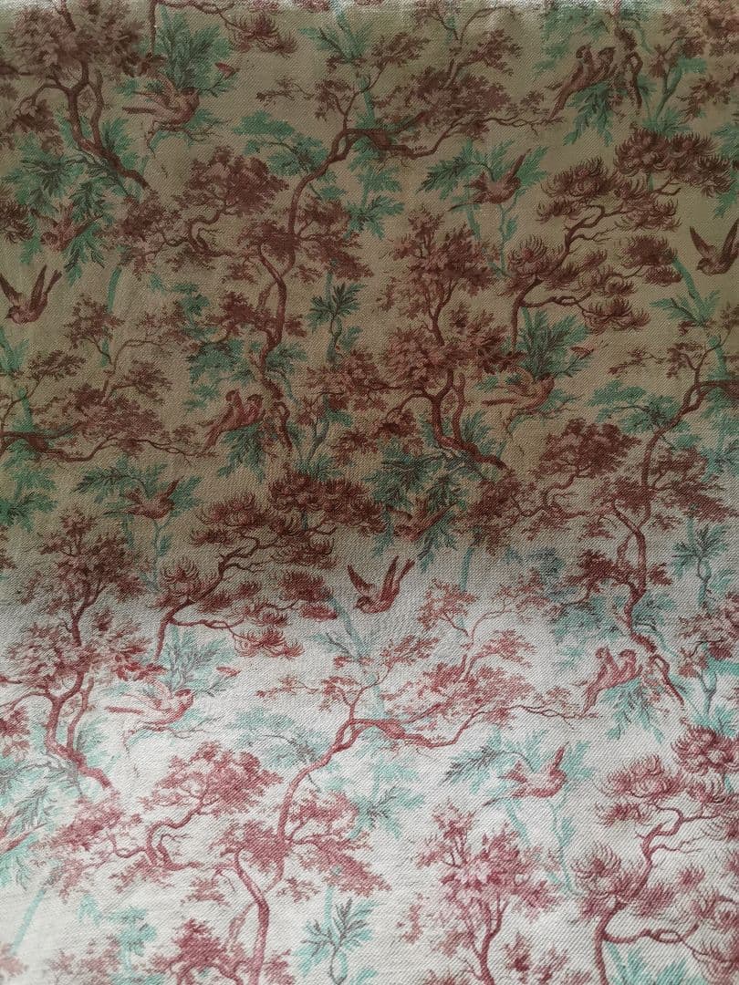 アンティークフランス 1880年トワルドジュイ鳥達の森 ボビンレース装飾