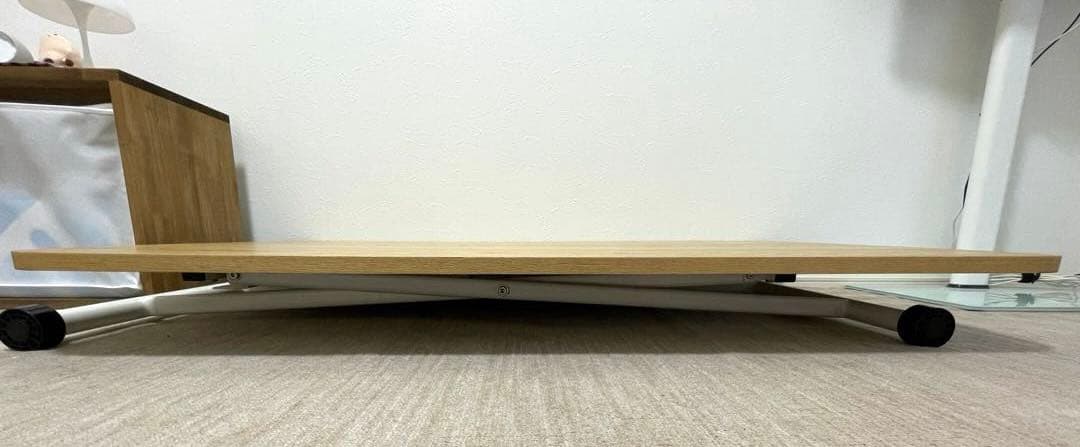 saya【美品】LOWYA ダイニングテーブル 昇降式 ナチュラルウッド