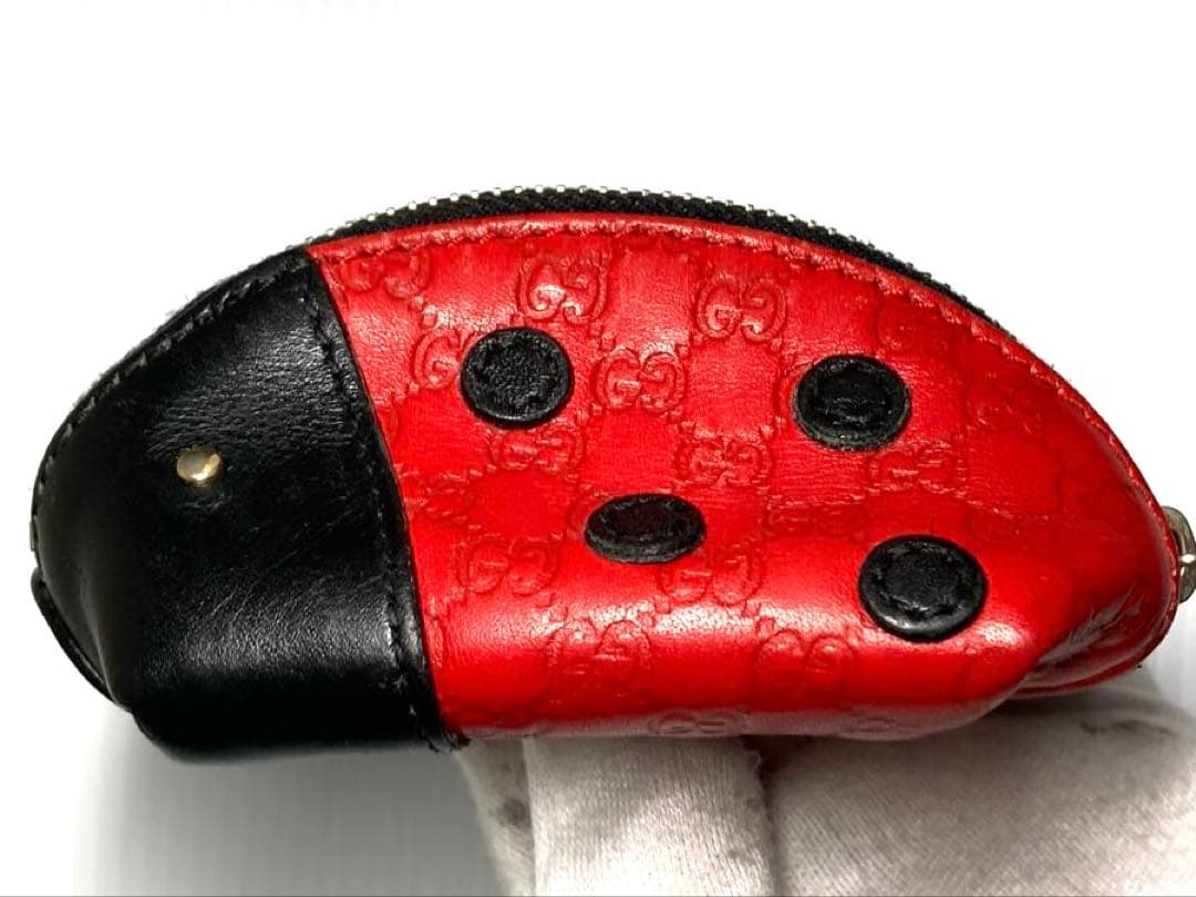 良品　 グッチ　グッチシマ　レザー　てんとう虫　ケース　ミニポーチ