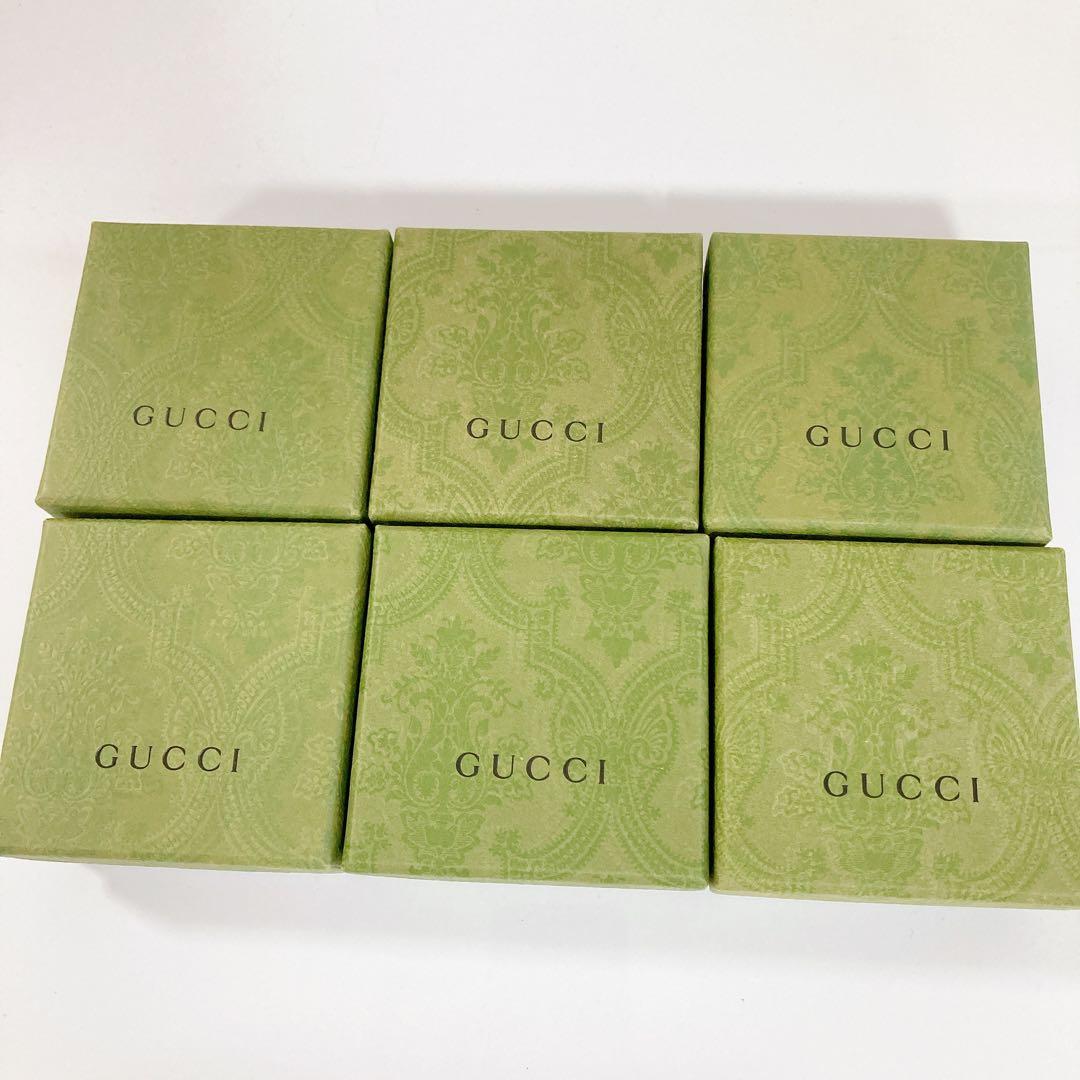 美品 グッチ 現行品 保存袋&空箱 6個セット アクセサリー入れ ケース 麻 緑