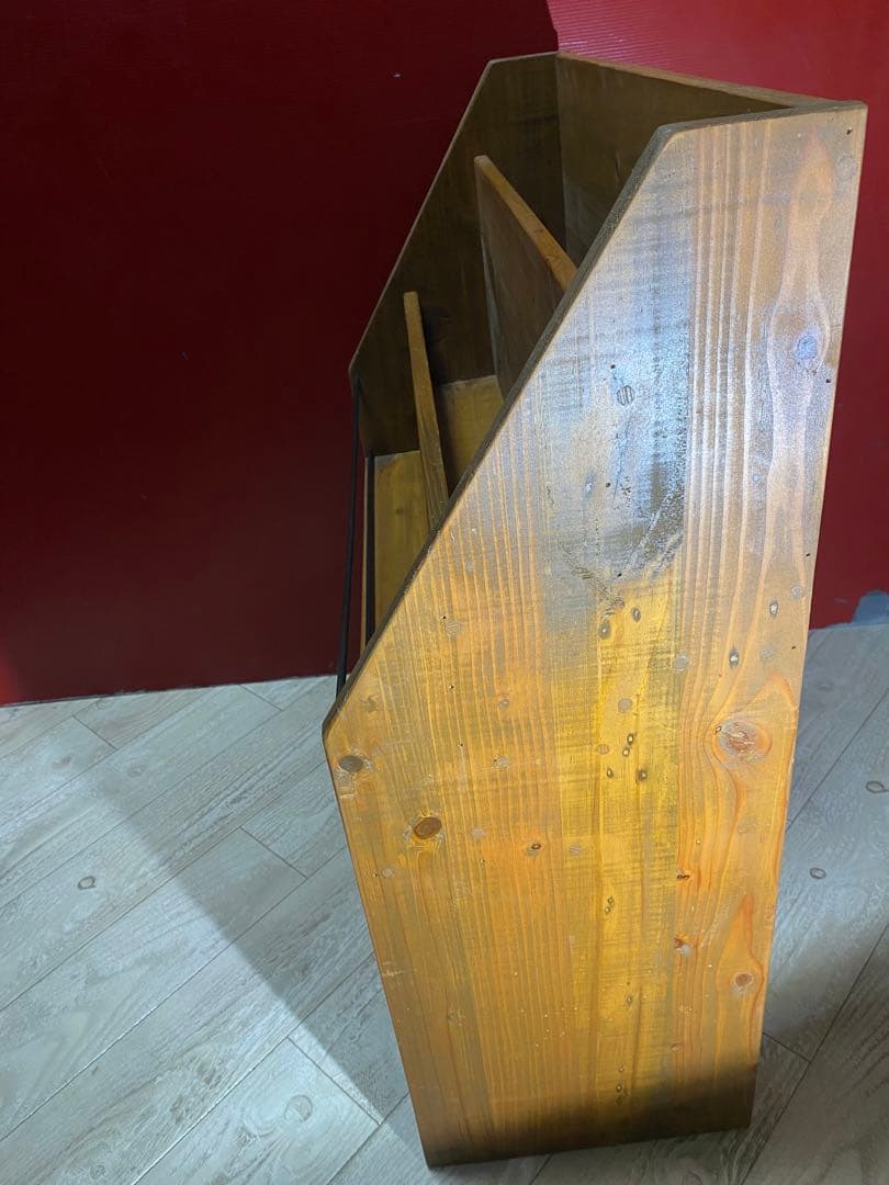 ☆大人気☆niko and… ウッドマガジンラック 店舗什器 レトロ