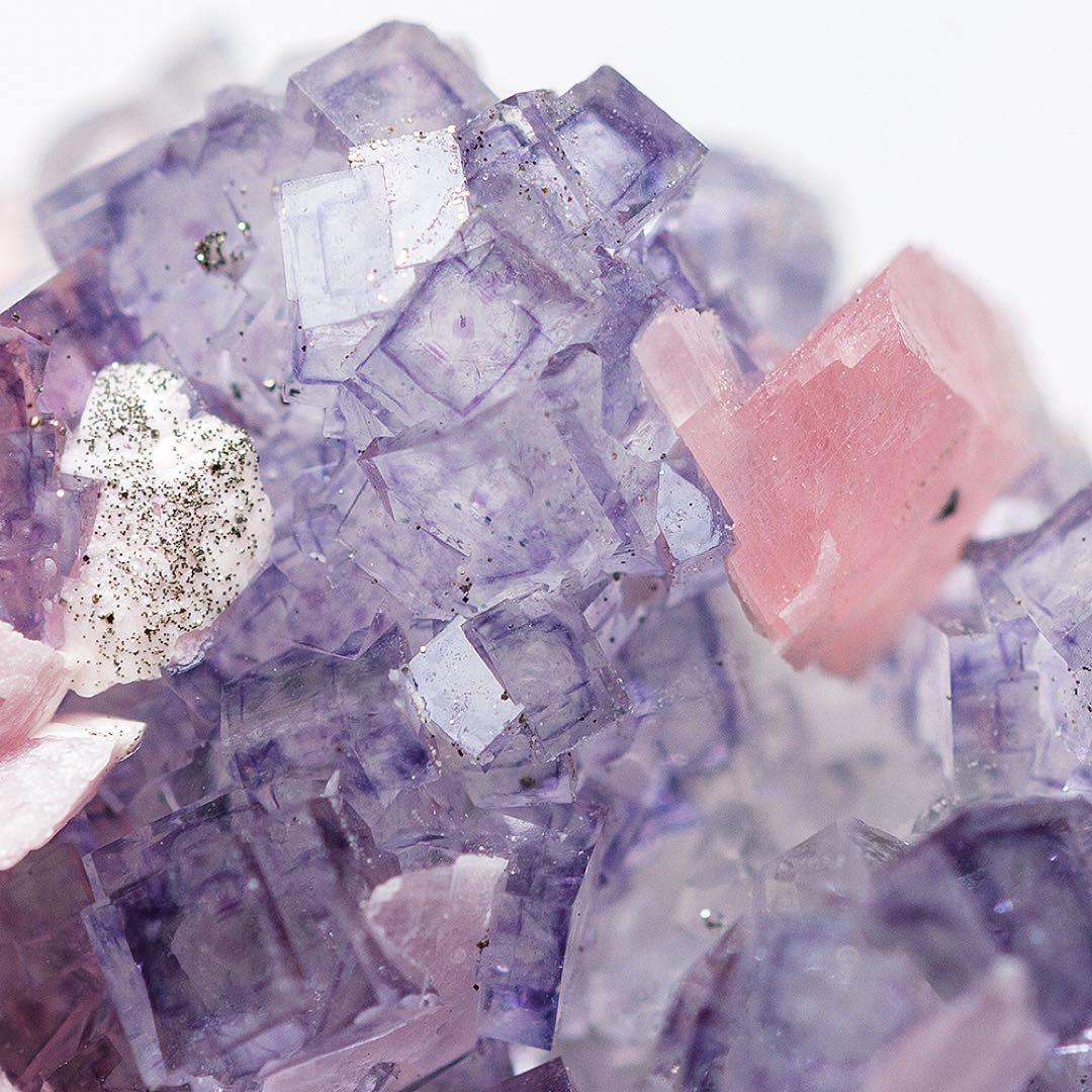 中国 ロードクロサイト フローライト 天然石 原石 鉱物標本 鉱石 蛍石