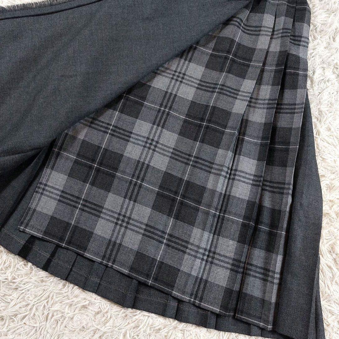 極美品 オニールオブダブリン プリーツAライン　チェック柄 レザーベルトスカート