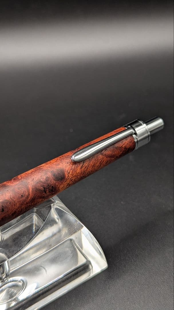 349ペン工房翌檜 本花梨 瘤杢 木軸シャーペン ボールペン サポニンあり