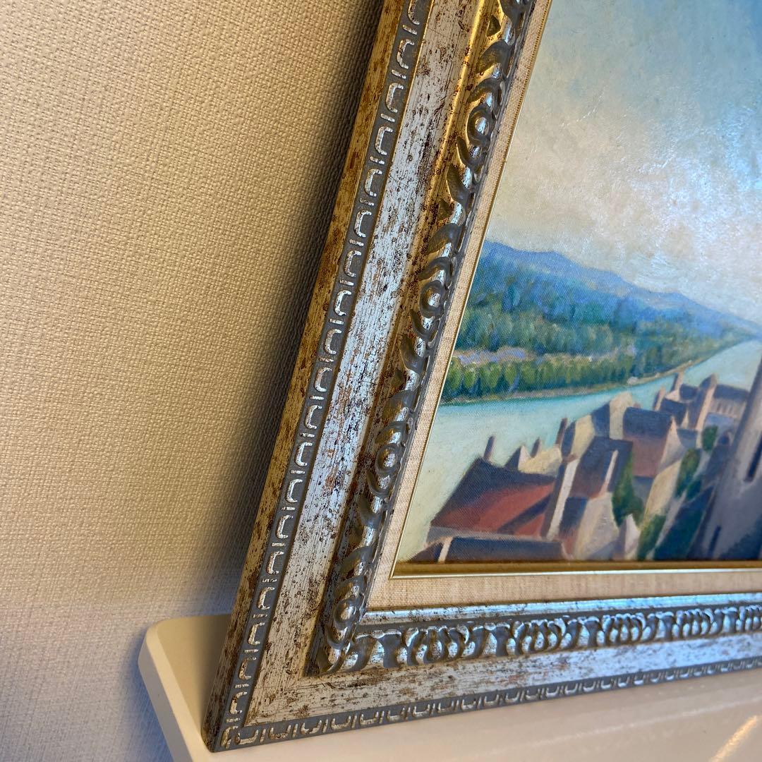 油絵 「アンボアーズ城」 風景画 8号 額装付き