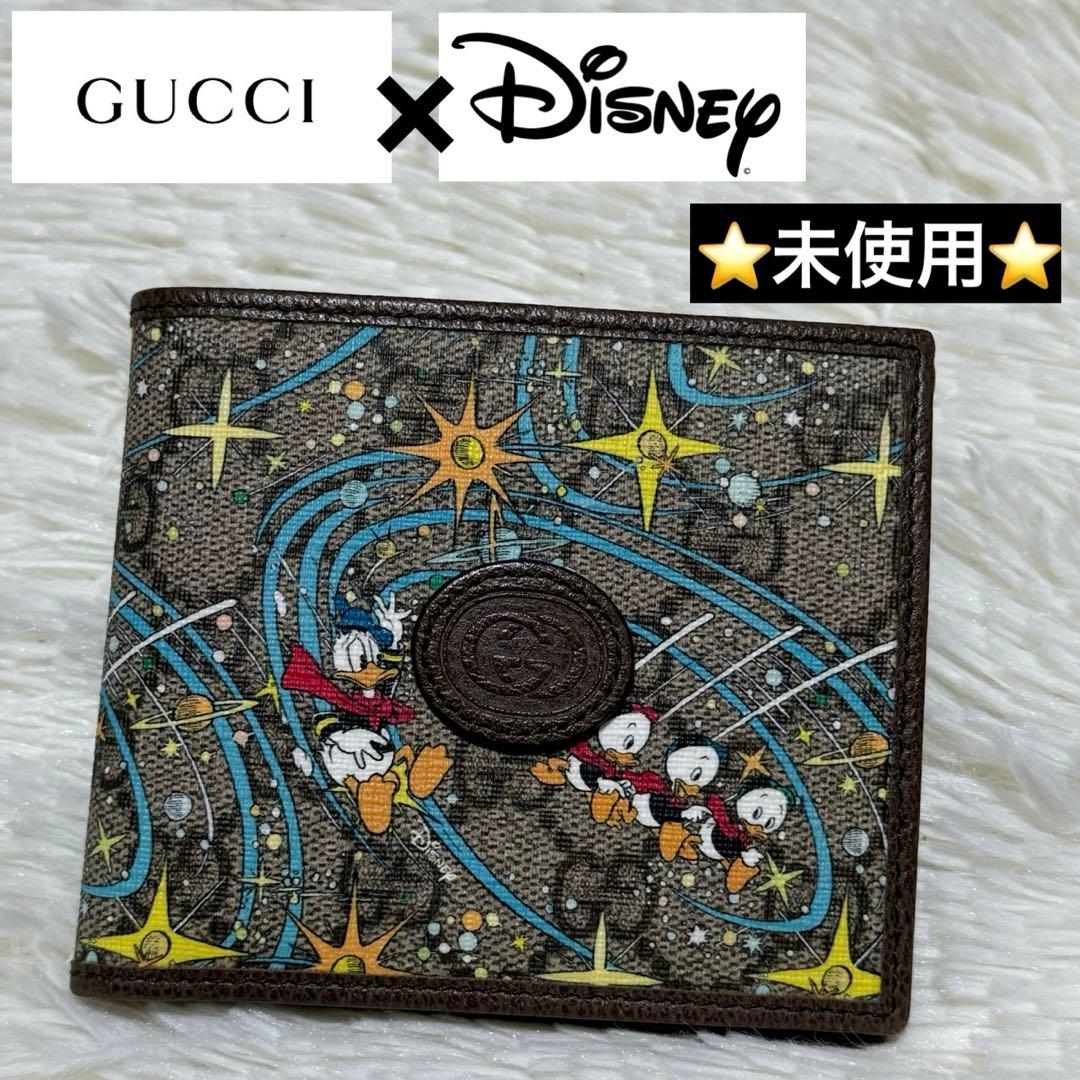 ⭐️未使用⭐️ GUCCI Disney ドナルドダック 二つ折り財布 GGロゴ